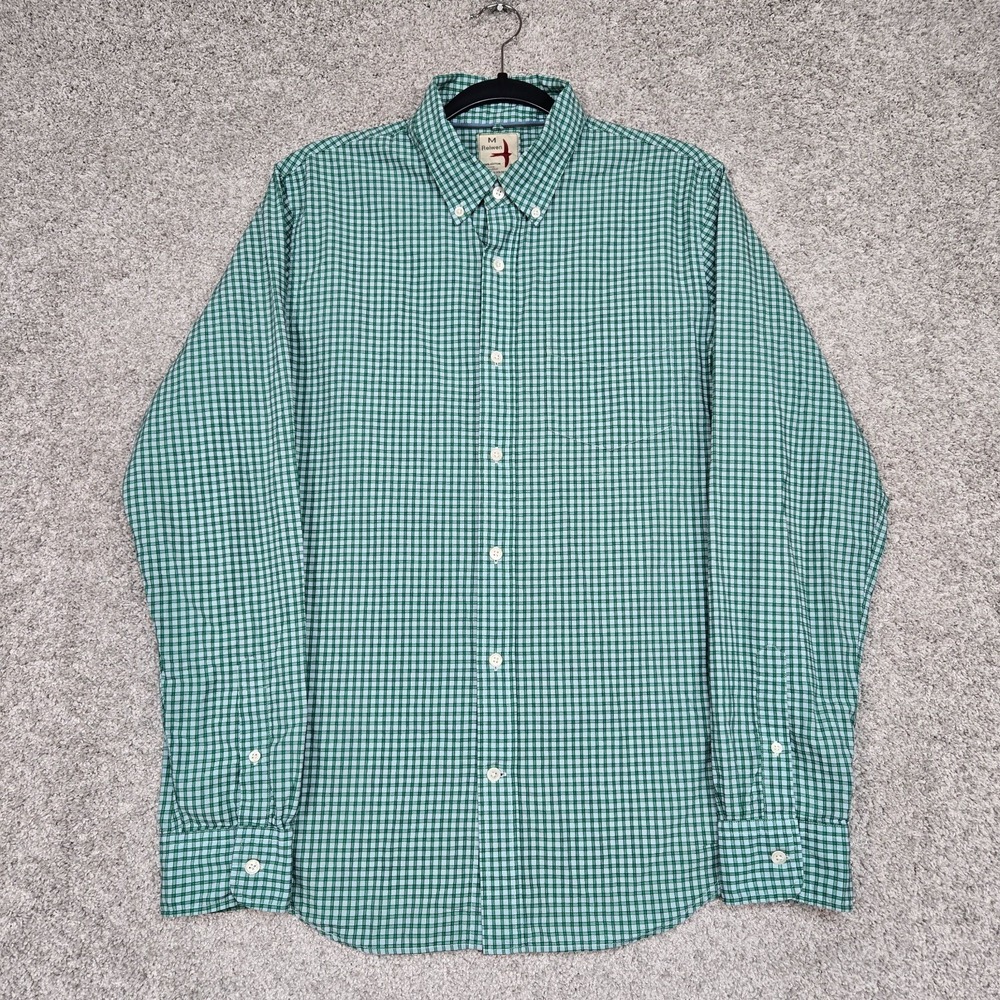 Relwen Shirt Mens Medium green Check Button down Long Sleeve cotton
